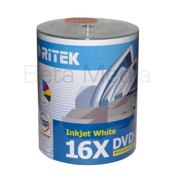 300 x Ritek Blank DVD-R media 16X 4.7GB Full Hub Printable DVD -R Discs