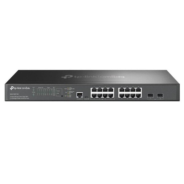 TP-LINK SG3218XP-M2, Omada 16-Port 2.5G and 2-Port 10GE SFP+ L2+ Managed Switch with 8-Port PoE+