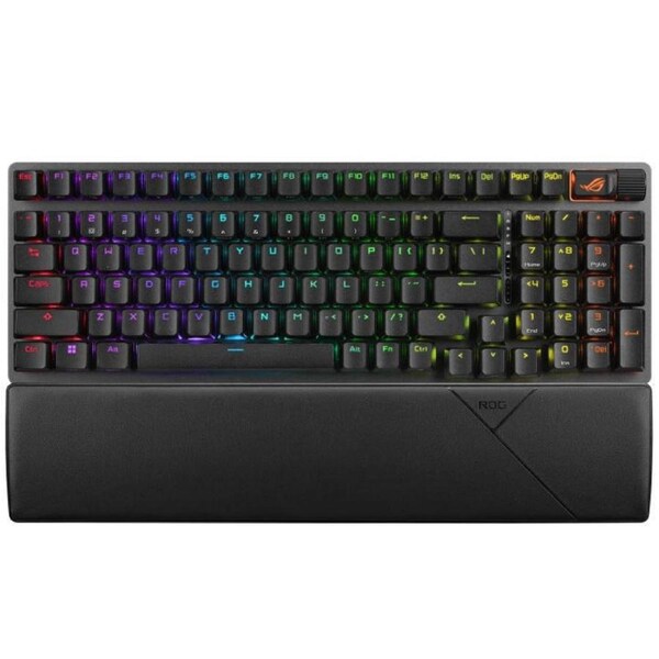 ASUS ROG STRIX SCOPE II 96 WL Snow Switch Wireless Gaming Mechanical Keyboard, Tri-mode Connection, Streamer hotkeys, PBT Keycaps