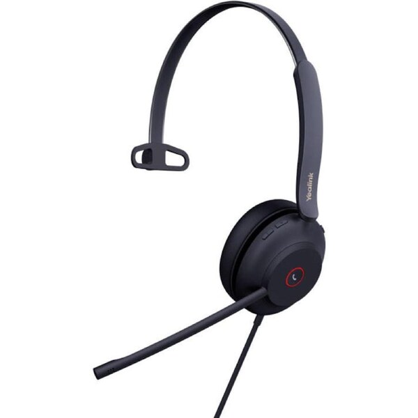 YEALINK UH37 USB Wired Headset, Mono, USB-C, Dual Noise-cancelling Microphones, 35mm Speaker, HD Audio Technology, Soft Leather Ear