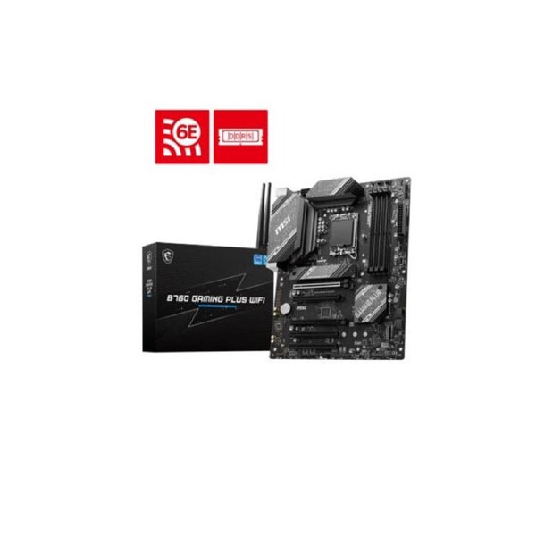 MSI B760 GAMING PLUS WIFI ATX Motherboard, 4x DDR5~192GB, 5x PCI-E x 16, 2x M.2, 4x SATA, 2x USB 3.2 , 4x USB 2.0 1 US Box of C