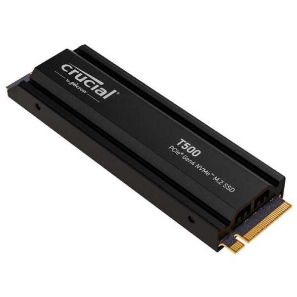 MICRON (CRUCIAL) T500 1TB Gen4 NVMe SSD w Heatsink - 7300/6800 MB/s R/W 600TBW 1440K IOPs 1.5M hrs MTTF Acronis True Image Adobe Creative Cloud for PS5