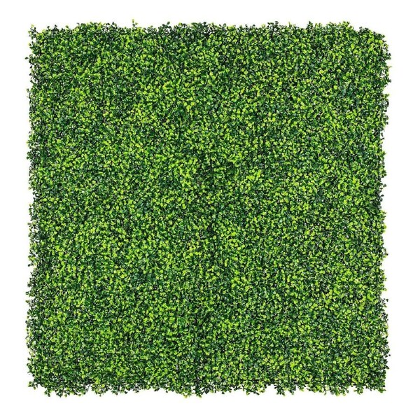 Light English Artificial Boxwood Hedge Panel / Fake Green Wall 1m x 1m UV Resistant
