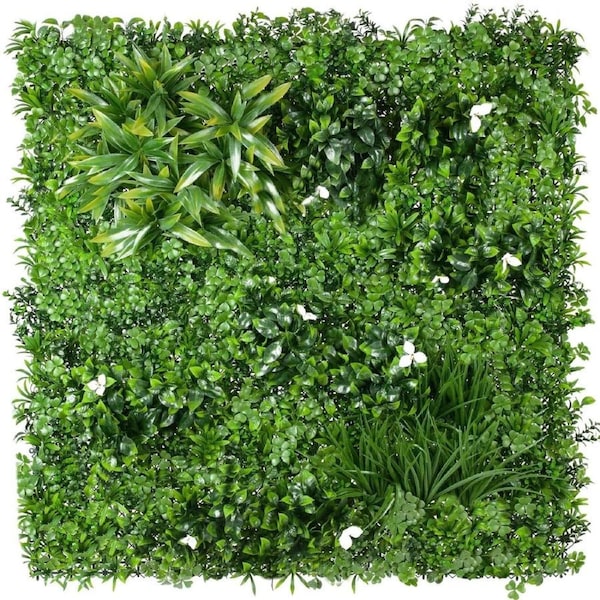 Sample - White Lily Artificial Vertical Garden Panel (25cm x 25cm)