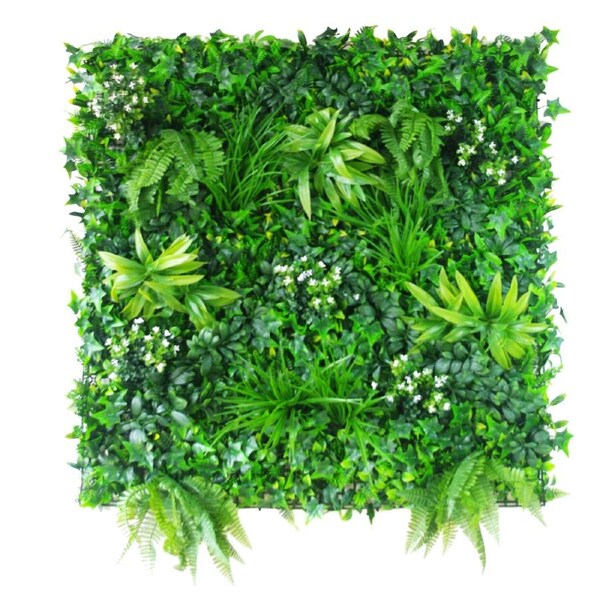 White Flowering Boxwood Artificial Vertical Garden Panel 25cm x 25cm Sample
