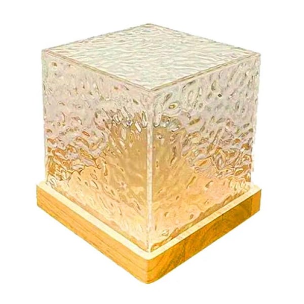 Dynamic Rotating Water Ripple Projector Night Light 3 Colors Flame Crystal Light