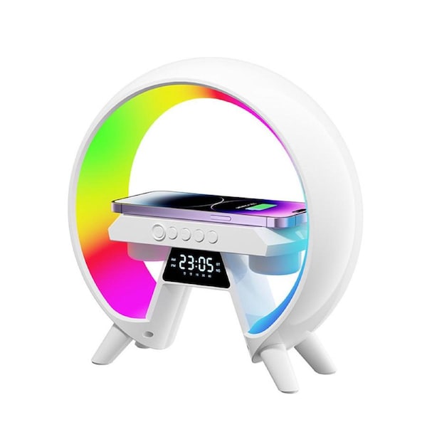 Multifunction Wireless Charger Bluetooth Speaker RGB LED Light Charging Station