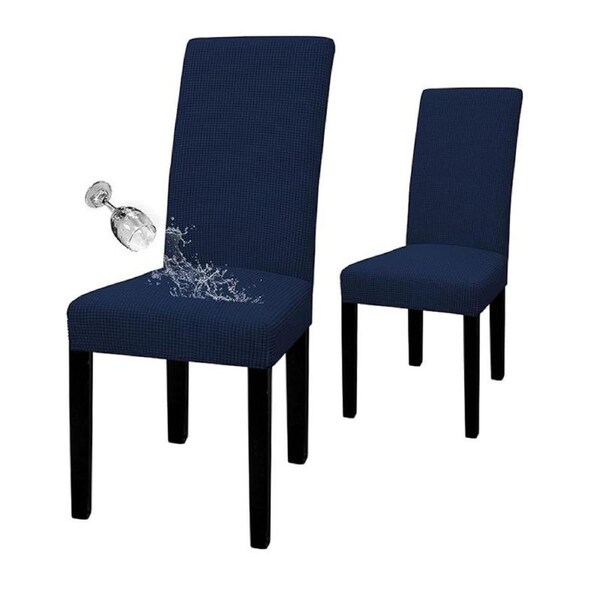 Catzon 2 Pcs Dining Chair Covers Waterproof Stretch for Home Banquet-Navy Blue