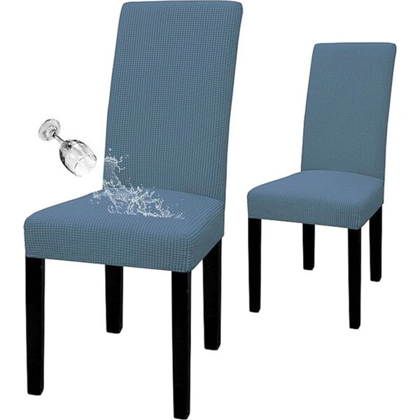 Catzon 2 Pcs Dining Chair Covers Waterproof Stretch for Home Banquet-Dusty Blue