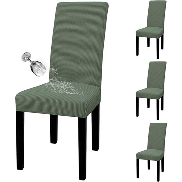 Catzon 4 Pcs Dining Chair Covers Waterproof Stretch for Home Banquet-GreyGreen
