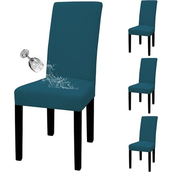 Catzon 4 Pcs Dining Chair Covers Waterproof Stretch for Home Banquet-DarkCyan