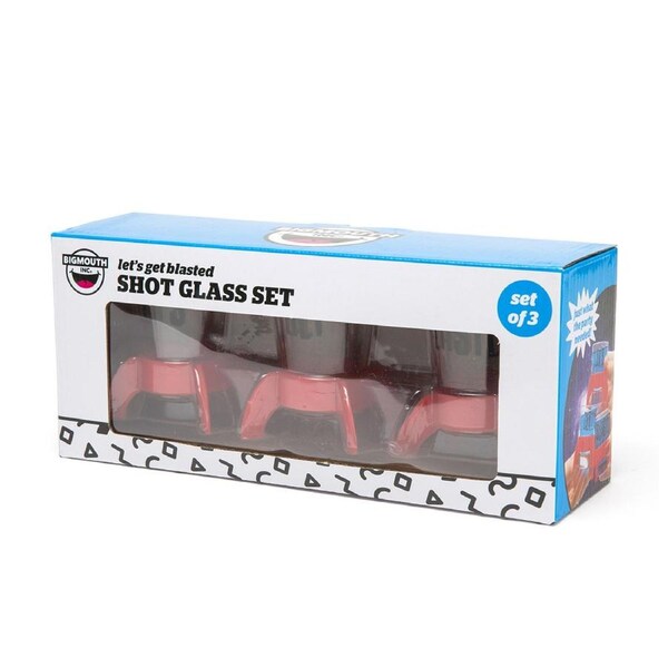 3PK BigMouth Inc. Let's Get Blasted Shot Glass Set Novelty Party Drink Cup Clear