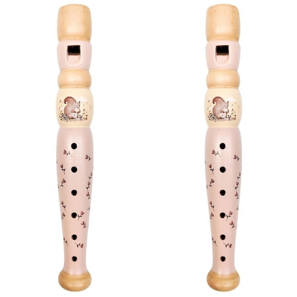 2x Urban Products Flowers Recorder Musical Kids/Childrens Toy Pink 20cm 10m+