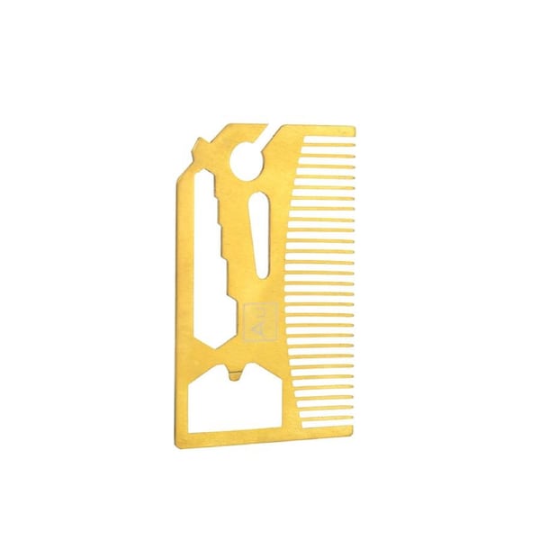 Gift Republic Men's 6-in-1 Pocket Beard Comb Grooming/Styling Multi-Tool Gold