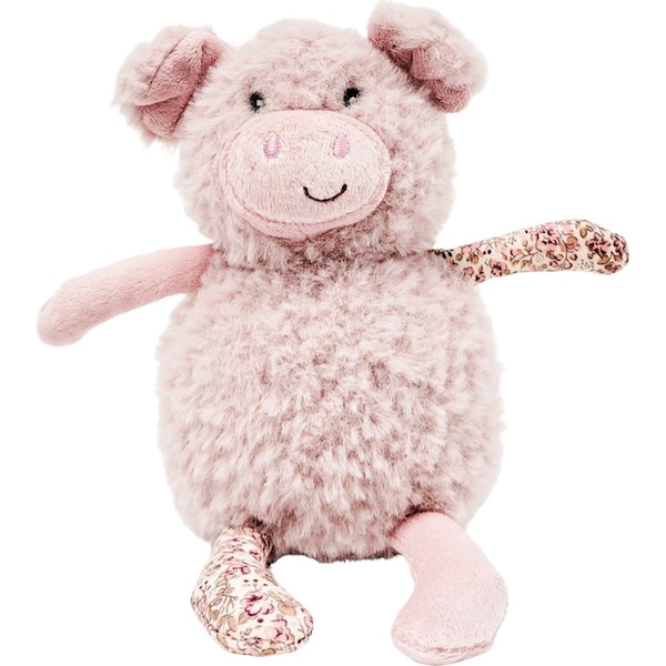 Urban Products Pig Soft Plush Childrens Baby Rattle Pink Pretend Play 17cm 0m+