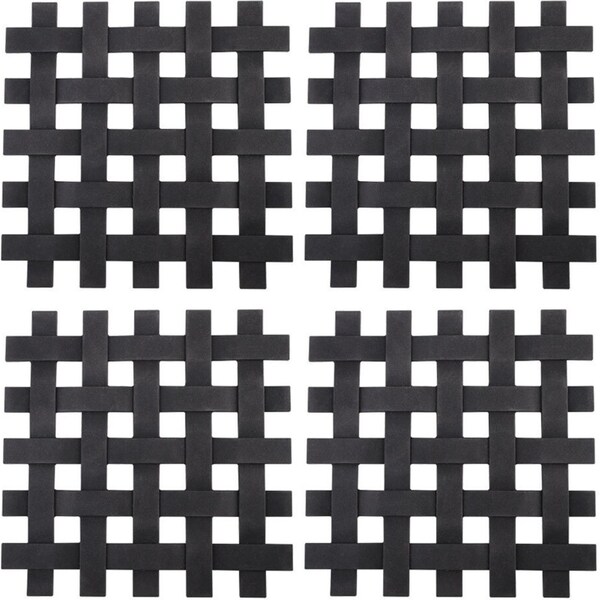 4x Appetito Silicone Lattice Heat Resistant Trivet Table Protector 17.5x17.5cm