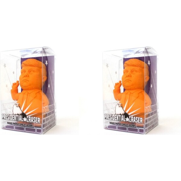 2PK Gift Republic Presidential Eraser School Stationery Drawing Accessory Orange