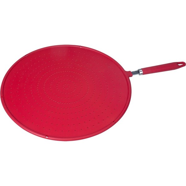 Appetito Silicone Pan/Pot Splatter Screen/Strainer w/ Handle 31cm Diam Red