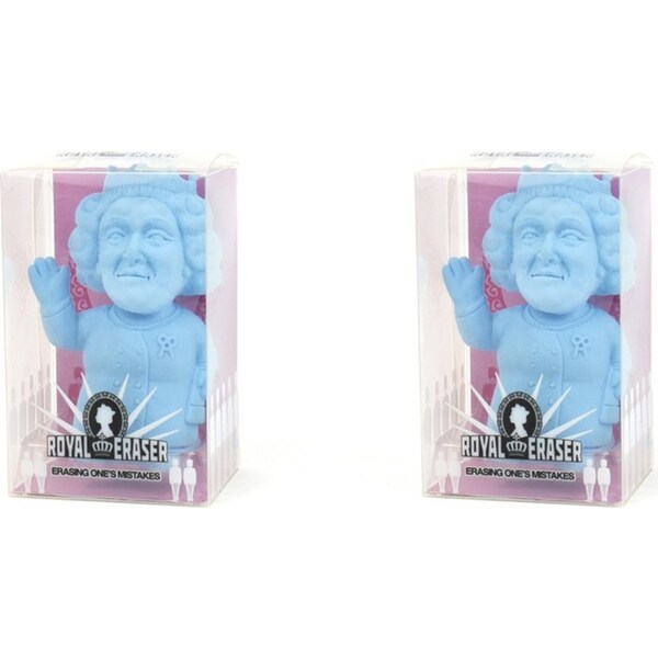 2PK Gift Republic Royal Pencil Eraser School Stationery Drawing Accessory BLU