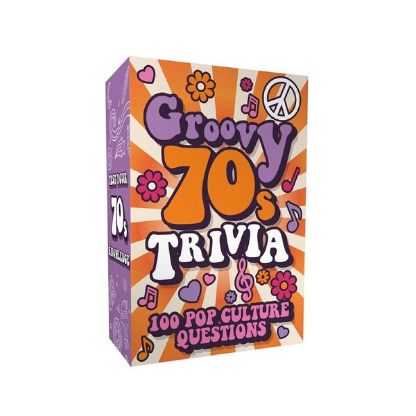 100pc Gift Republic Groovy 70s Trivia Pop Culture Questions Party Game Deck Set