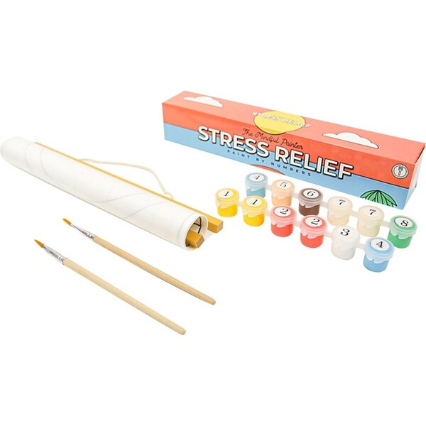 Gift Republic The Mindful Painter Stress Relief Hang Canvas Paint By Number Kit