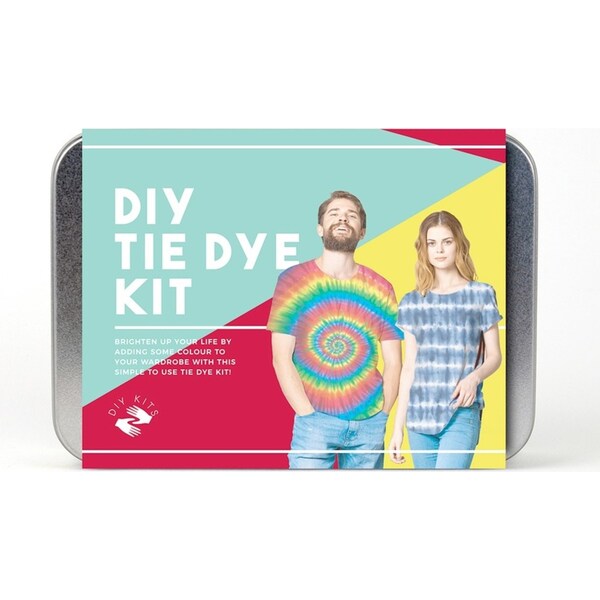 Gift Republic DIY Tie Dye Craft Activity Kit w/ Tin Can Storage/Gloves Bands