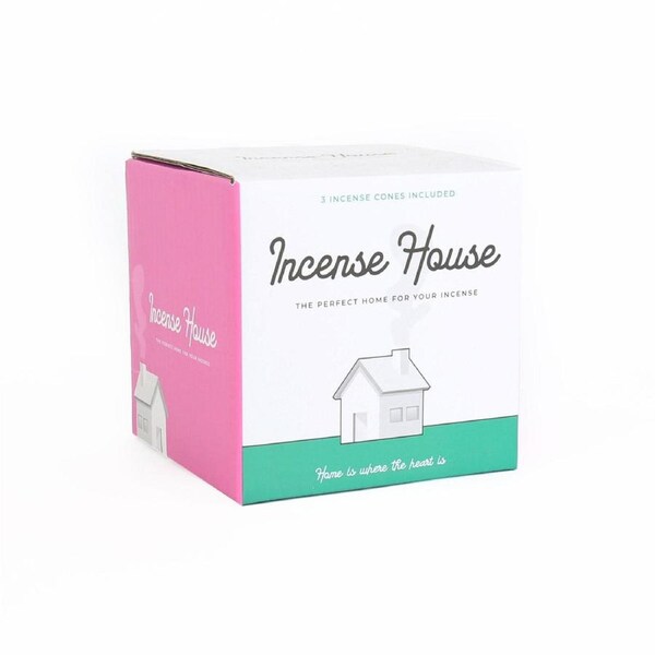 Gift Republic Incense Burner House Cottage w/ Cones Home Room Desk Decor White