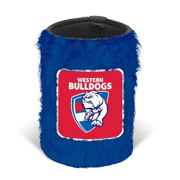 Western Bulldogs AFL Fluffy Beer Can Bottle Cooler Stubby Holder