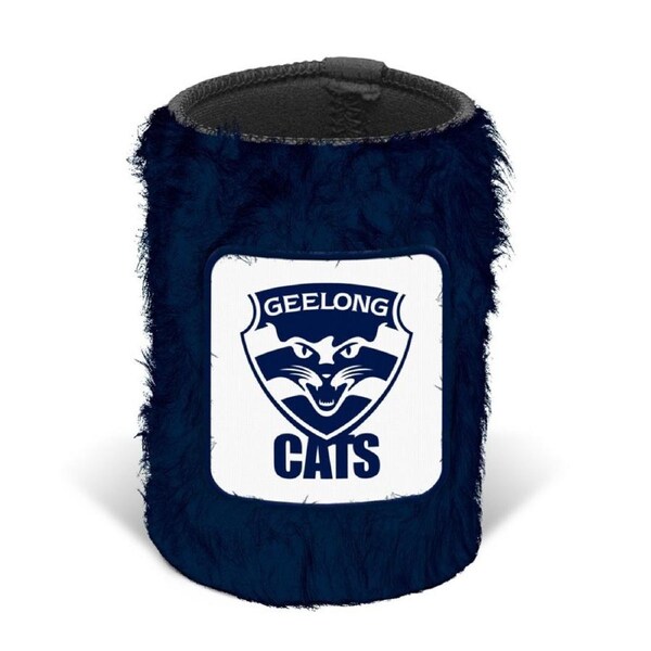 Geelong Cats AFL Fluffy Beer Can Bottle Cooler Stubby Holder