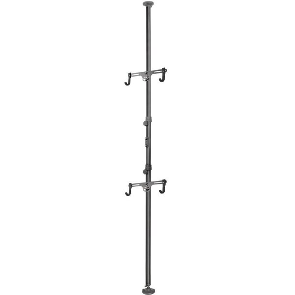 CyclingDeal Floor to Ceiling 2 Bike Storage Stand - Dual Hanger Gravity Hook Parking Pole Rack - Storing Bicycles in Garage or Apartment - up to 3m