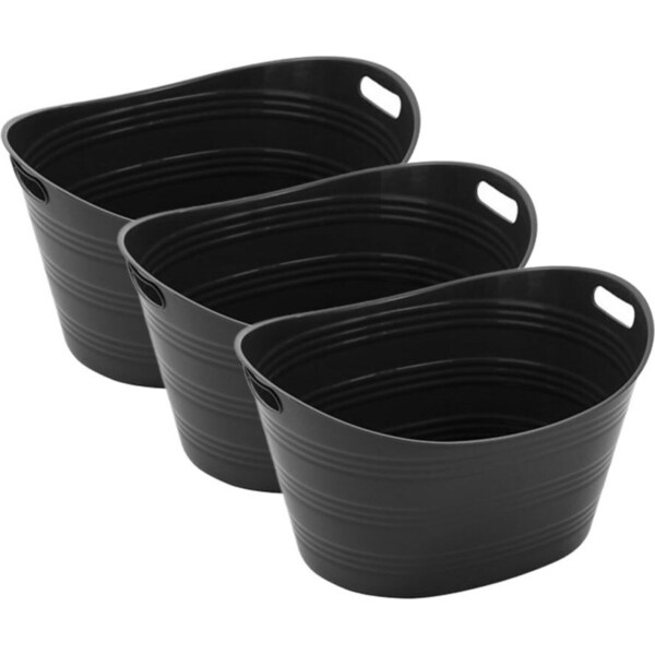 3x Boxsweden Party Multipurpose Storage Tub 40L 59.5x47x33cm Flexible Assorted
