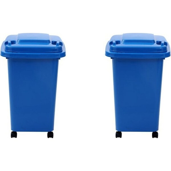 2x Boxsweden Storage Wheelie Bin 39.5x34.5x53cm Miniature Size 32L Assorted