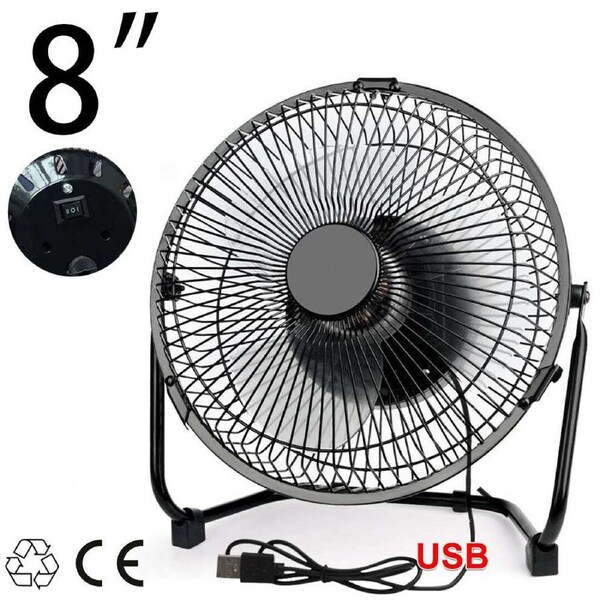 OZNALA 8 inch Portable mini USB Cooling Fan 360° Small Desktop Desk Quiet Computer AU