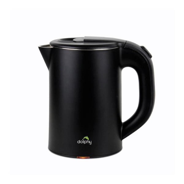 Dolphy 800ml Electric Kettle - Matte Black, Quick Boil, Auto Shut-Off, Stainless Steel, Compact Hot Water Boiler for Tea & Coffee