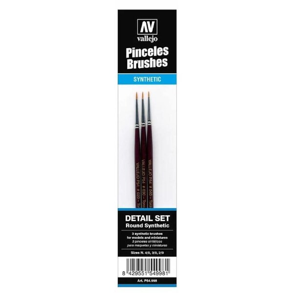 Vallejo Definition Miniatures Synthetic Brush Set (Sizes 4, 3 and 2)