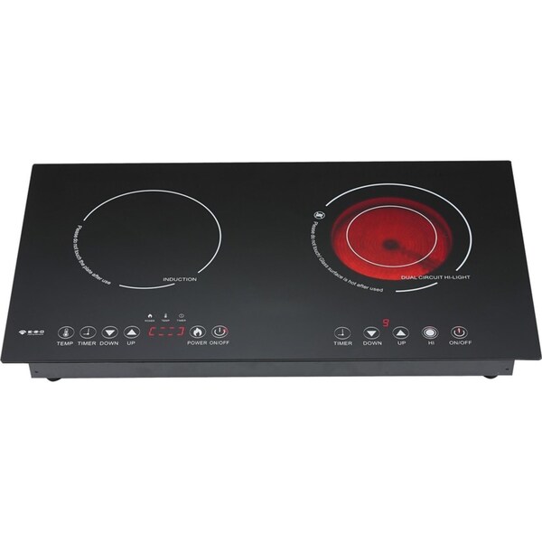 Double head portable or embedded cook top induction and infrared