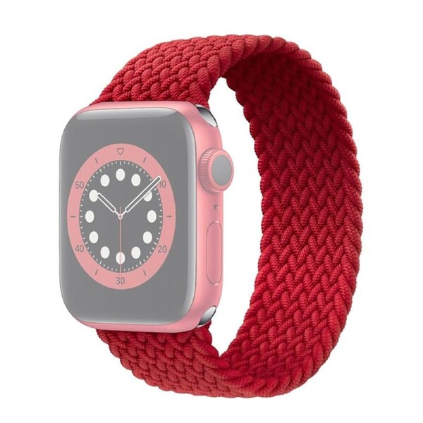 For Apple Watch Ultra 2,49-mm Case,Nylon Woven Watchband Size Large,Red