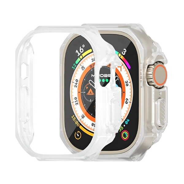 For Apple Watch Ultra 2,49-mm Case,Durable Lightweight Bezel Cover,Clear White