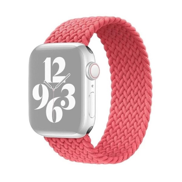 For Apple Watch SE (2nd Gen),44-mm Case,Nylon Woven Watchband Size Small,Pink