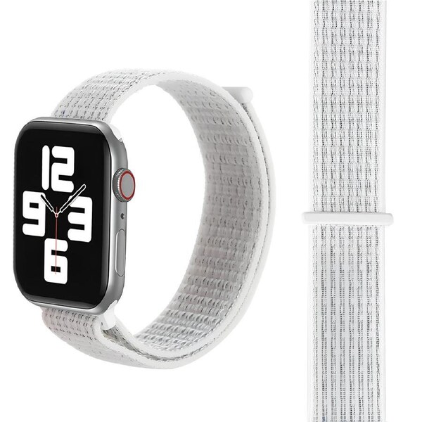 For Apple Watch SE (2nd Generation),40-mm Case,Nylon Watch Band,Fastener,Silver
