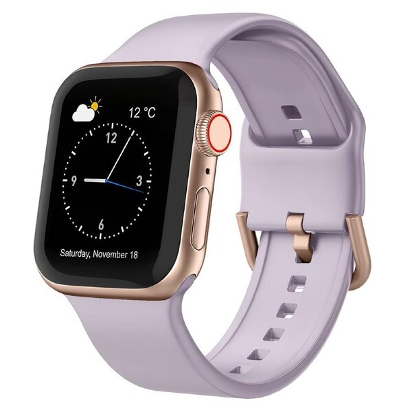 For Apple Watch Ultra 2,49-mm Case,Pin Buckle Silicone Watch Band,Baby Purple
