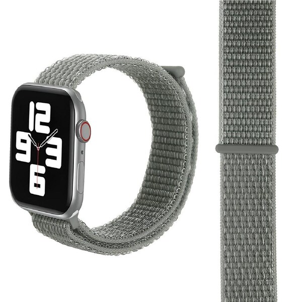 For Apple Watch Series 6,44-mm Case,Nylon Watch Band,Fastener,Silver Grey