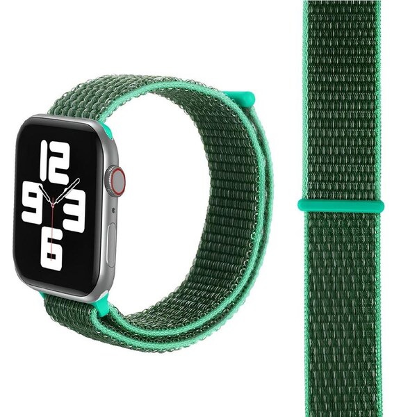 For Apple Watch Series 8,41-mm Case,Nylon Watch Band,Fastener,Grass Green