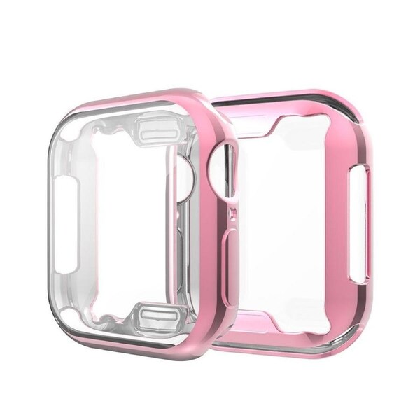 For Apple Watch SE (2nd Generation),44-mm Case,Full Coverage Plating TPU Cover,Pink