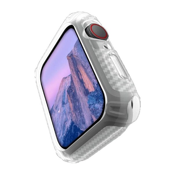For Apple Watch Series 7,41-mm Case,Carbon Fibre Texture Cover Clear