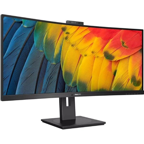 Philips Ultrawide 34B1U5600CH 34" Class Webcam UW-QHD Curved Screen LCD Monitor - 21:9 - Textured Black - 34" Viewable - Vertica