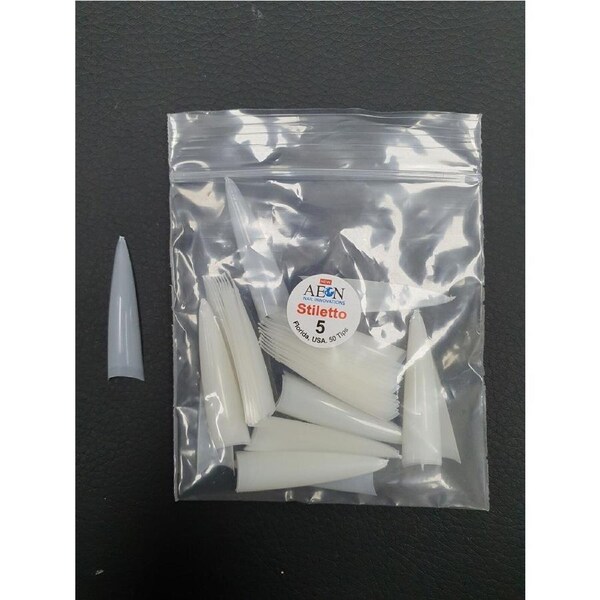 AEON - Stiletto Nail Fake False Tips Extension Refill Size 5 (50pcs)