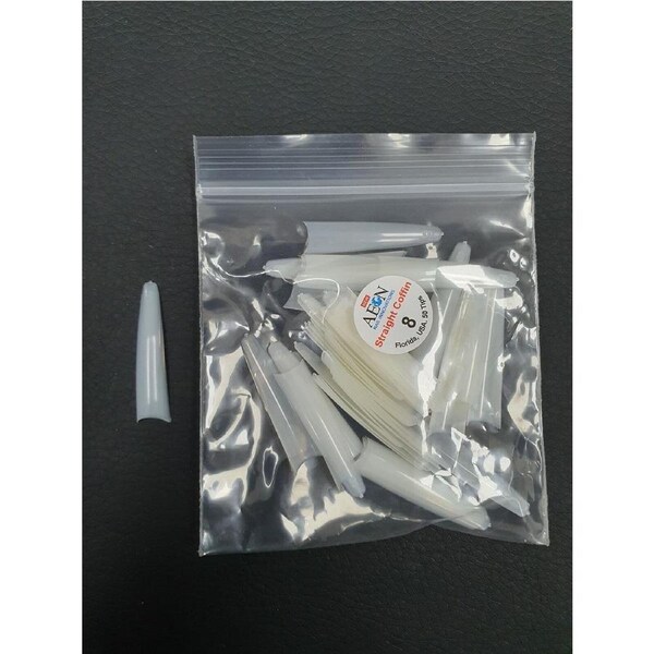 AEON - Straight Coffin Nail Fake False Tips Extension Refill Size 8 (50pcs)