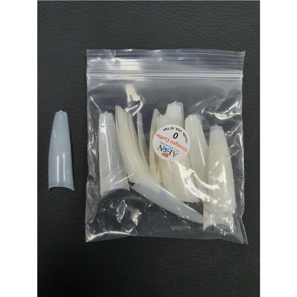 AEON - Straight Coffin Nail Fake False Tips Extension Refill Size 0 (50pcs)