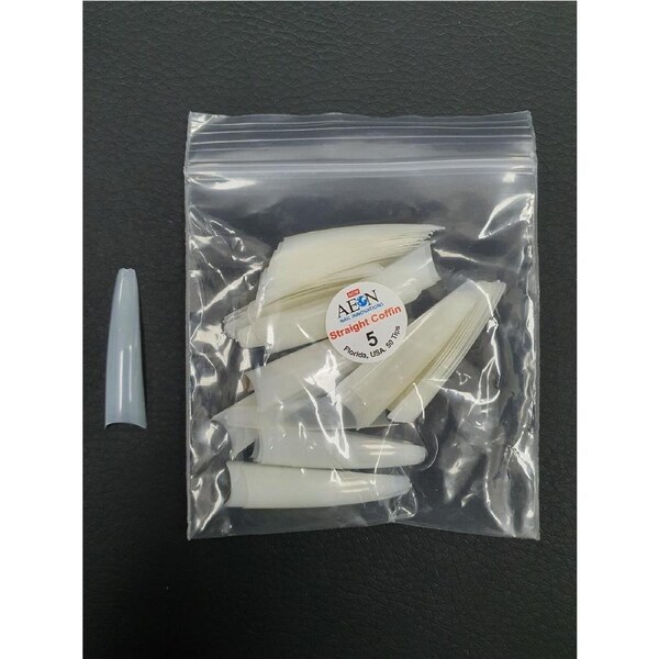 AEON - Straight Coffin Nail Fake False Tips Extension Refill Size 5 (50pcs)
